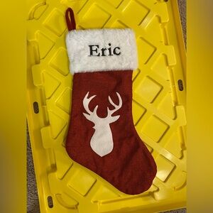 Eric Christmas Stocking with White Fur Trim